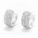 Brinco Masculino Argola Neymar Prata Cravejado Zirconia Banhado a ouro Branco