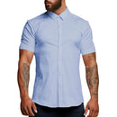 Camisa Masculina Manga Curta Slim Fit Luxo Pronta Entrega Varias cores