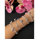 Kit 5 Pulseiras Banhada à Prata 925 - Feminina Sortidos