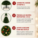 Árvore de Natal 2,10m Pinheiro Artificial Grande 600 Galhos Com Festão Enfeite Decoração Natalina