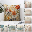 Boho Abstract Plant Geometry Throw Pillow Covers-Eucalyptus Leaves Decor Cushion Covers for Home Couch Sofa Living Room Bedroom