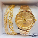 Relógio Feminino A Prova D'água Dourado Rose