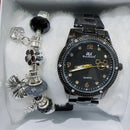 Relógio Feminino A Prova D'água de Quartzo em Aço Inoxidável Casual Dourado Rose com Pulseira Caixa