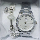 Relógio Feminino A Prova D'água de Quartzo em Aço Inoxidável Casual Dourado Rose com Pulseira Caixa