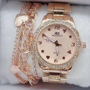 Relógio Feminino A Prova D'água Dourado Rose