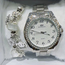 Relógio Feminino A Prova D'água de Quartzo em Aço Inoxidável Casual Dourado Rose com Pulseira Caixa