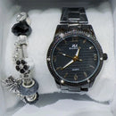 Relógio Feminino A Prova D'água de Quartzo em Aço Inoxidável Casual Dourado Rose com Pulseira Caixa