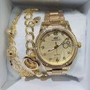 Relógio Feminino A Prova D'água Dourado Rose