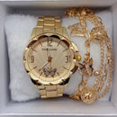 Relógio Feminino A Prova D'água Dourado Rose