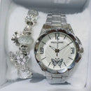 Relógio Feminino A Prova D'água de Quartzo em Aço Inoxidável Casual Dourado Rose com Pulseira Caixa