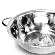 COM OFERTA Escorredor De Macarrão Inox Com alça Multiuso Universal 24 ou 28 Cm