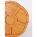 Petisqueira Gamela 30cm Tábua Para Petisco Multiuso Decorativa Mdf Estilo Bambu Em Forma De Flor