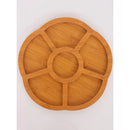 Petisqueira Gamela 30cm Tábua Para Petisco Multiuso Decorativa Mdf Estilo Bambu Em Forma De Flor