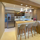 kit com 3 pendentes lustre luxo branco/cobre casa e decoração GR luminarias