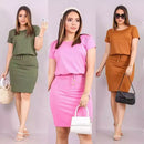 Vestido Midi Moda Secretária Elegância Plus!