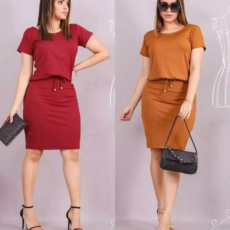 Vestido Midi Moda Secretária Elegância Plus!