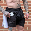 Kit 2 Shorts Academia 2 Em 1 Forrado Com Bolso Extra Bermuda Masculina