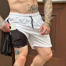 Shorts Academia 2 Em 1 Forrado Com Bolso Extra Bermuda Masculina Carnaval