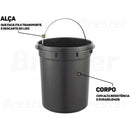 Lixo Lixeira Redonda 5 Litros Aço Inox Balde Cesto Removível Alça Pedal Para Banheiro Escritório Lavabo Cozinha Fraldas Bebe Casa Restaurantes Pet Pia Powermaid