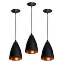 Kit 3 Vegas Pendentes Lustre Estilo Arandela Modelo Bala preto/cobre Envio imediato Casa e Decoração