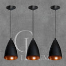 Kit 3 Vegas Pendentes Lustre Estilo Arandela Modelo Bala preto/cobre Envio imediato Casa e Decoração