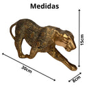 Pantera Estilizada Indiana em Gesso com Manto Decoração em Cores Variadas