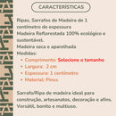 40 Ripas P/ Artesanato Madeira de Pinus Seca e Aparelhada - Painel Ripado Decorações  2x1 (selecione o comprimento)