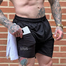 Shorts Academia 2 Em 1 Forrado Com Bolso Extra Bermuda Masculina Carnaval