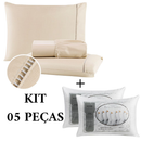 Kit Lençol Casal Queen/Casal/King/Solteiro Com Lençol Elastico 400 Fios Micropercal + Travesseiros