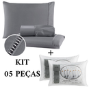Kit Lençol Premium 400 Fios Micropercal Com Elástico + Travesseiros