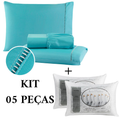 Kit Lençol Premium 400 Fios Micropercal Com Elástico + Travesseiros