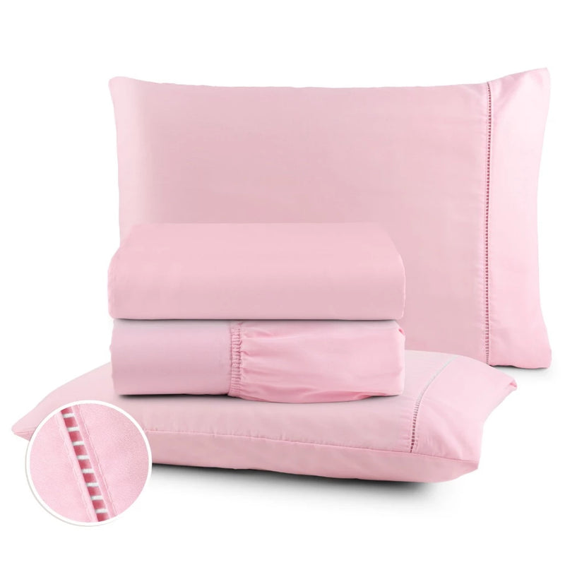 Jogo De Lençol 4 Peças Casal Queen Percal 400 Fios Acetinado Premium