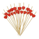 Kit 100 Palitos de Bambu Para Petisco Decorado Bolinha dourada 12cm