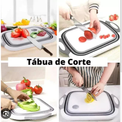 Tábua Bacia Cesta Retrátil Silicone Multifuncional Cozinha