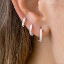 Brinco Trio Argola BANHADA A PRATA 925 com Zircônia Cravejada Kit 3 pares / Trio de ARGOLINHAS FOLHEADAS Á PRATA 925 TOP