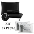 Kit Lençol Premium 400 Fios Micropercal Com Elástico + Travesseiros