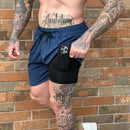 Shorts Academia 2 Em 1 Forrado Com Bolso Extra Bermuda Masculina Carnaval