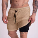 Shorts Academia 2 Em 1 Forrado Com Bolso Extra Bermuda Masculina Carnaval