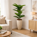 Vaso Polietileno + Planta Artificial Jiboia Follhas Grande Decoracao Jardim