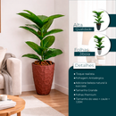 Vaso Polietileno + Planta Artificial Jiboia Follhas Grande Decoracao Jardim