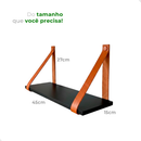 Kit Banheiro Espelho Redondo 60cm + Kit 2 Prateleiras Suspensa Com Alça Espelho Para Banheiro Quarto