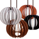 Lustre Grande Luminaria Teto Pendente Bola De Madeira Sala De Jantar Cozinha Quarto E Área De Lazer