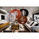 Lustre Grande Luminaria Teto Pendente Bola De Madeira Sala De Jantar Cozinha Quarto E Área De Lazer