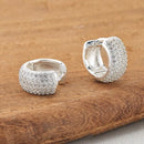 Brinco Masculino Argola Neymar Prata Cravejado Zirconia Banhado a ouro Branco