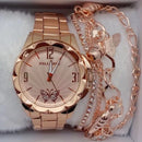 Relógio Feminino A Prova D'água Dourado Rose