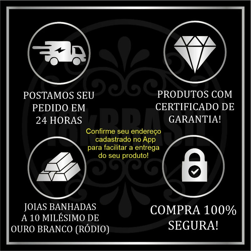Brinco Masculino Argola Neymar Prata Cravejado Zirconia Banhado a ouro Branco