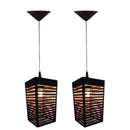 Kit 2 Luminária Pendentes Oriental Para Sala Cozinha Escritório Bivolt Cor Preto - 2tp