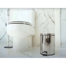 Lixo Lixeira Redonda 5 Litros Aço Inox Balde Cesto Removível Alça Pedal Para Banheiro Escritório Lavabo Cozinha Fraldas Bebe Casa Restaurantes Pet Pia Powermaid