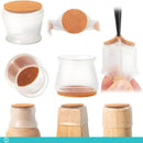 Kit 4 a 24 Capas Protetoras De Silicone Para Pés De Cadeira E De Mesa 20 A 35 Mm Com Feltro Adesivo