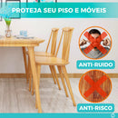 Kit 4 a 24 Capas Protetoras De Silicone Para Pés De Cadeira E De Mesa 20 A 35 Mm Com Feltro Adesivo